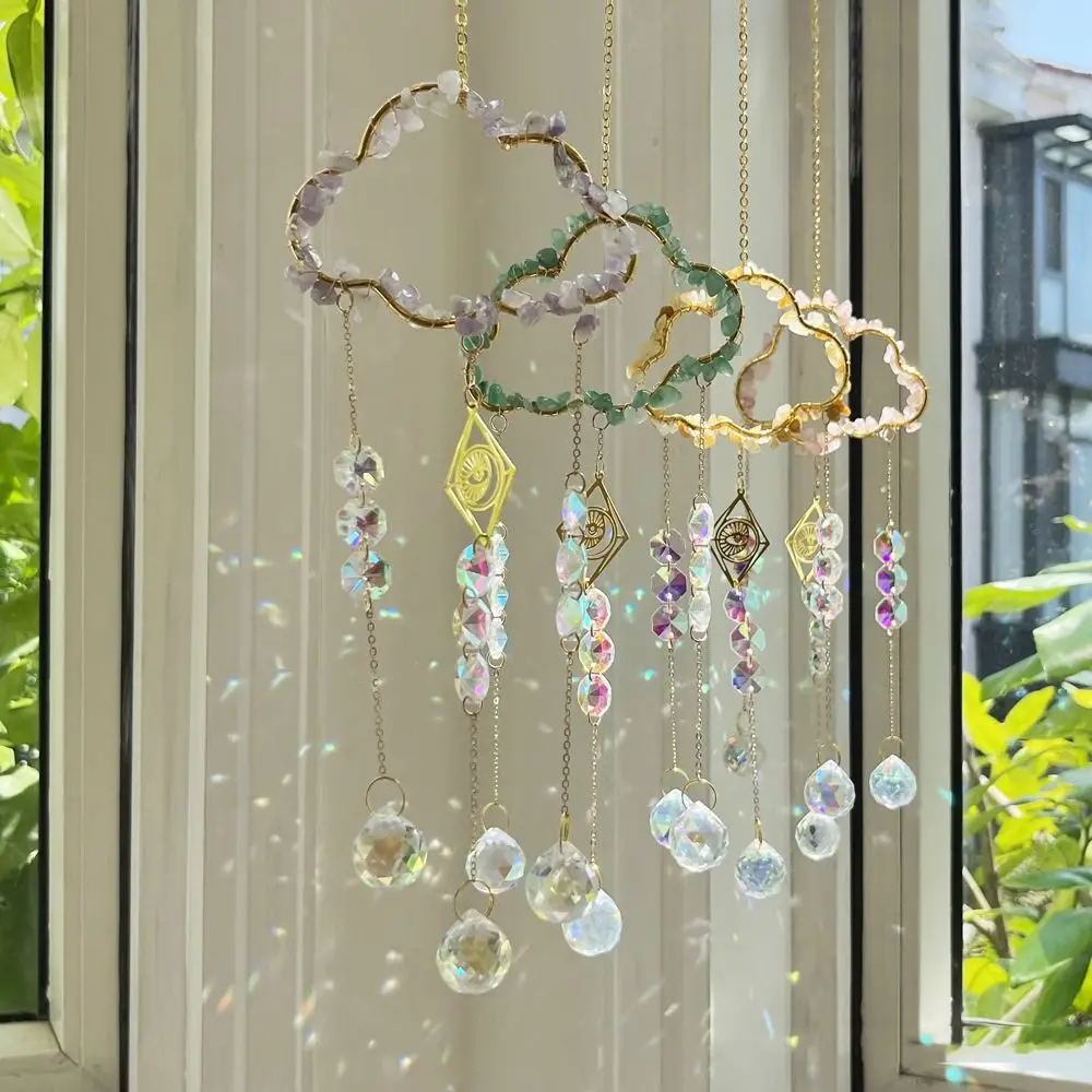 Clouds Shape Sun Catcher Wind Chime Balcony Pendant Garden Crystal Wind Chimes Garden Wind Chimes Garden Accessories