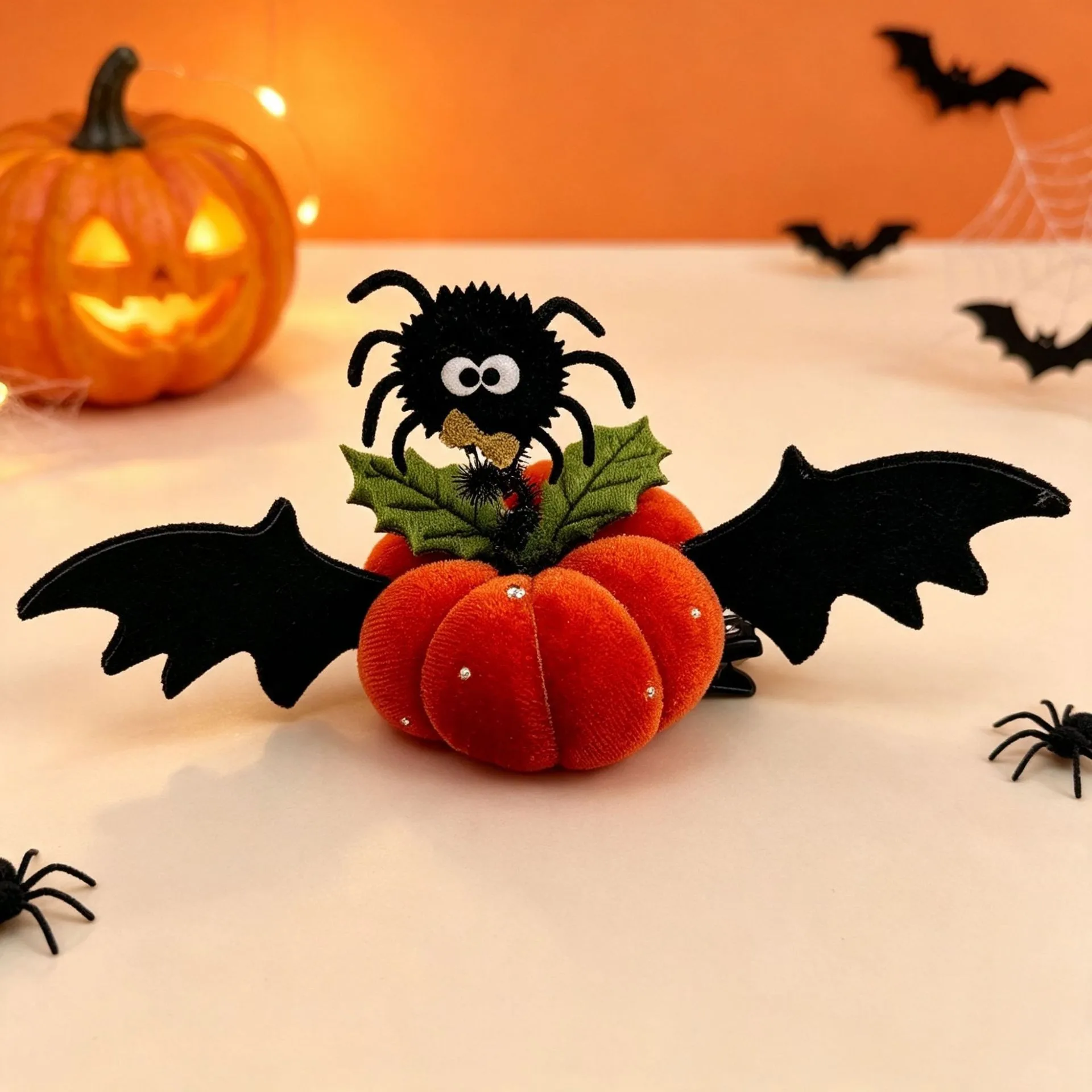Hair Clip Girls Halloween Pumpkin Bat Spider Witch Hat Cute Party Performance Premium   Girl Hair Accessoires