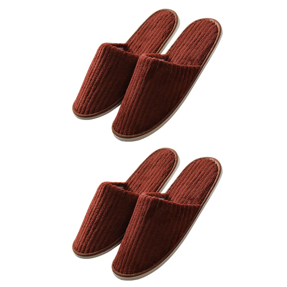 

2pcs Premium Thick Cotton Slippers Household Housewarming Non-Disposable Comfortable Lightweight Anti-Slip Guest Footwear Warm