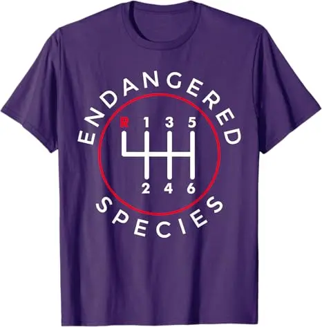 Endangered Species Manual Gearbox Stick Shift 6 Speed T-Shirt Car Racing Racer Y2k Design Graphic Outfit Boosted, Turbo Tee Tops