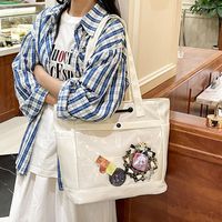 Kawaii PVC Transparent Itabag Nylon Doll Display Canvas Tote Bag Large Capacity Zipper Student School Bag Travel