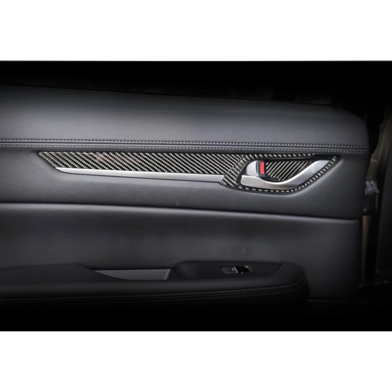 Carbon Fiber Stickers Gear Shift Panel Car Inner Decorative Cover Trim Strips Decal For Mazda CX-5 2017 Car Interior Accessories