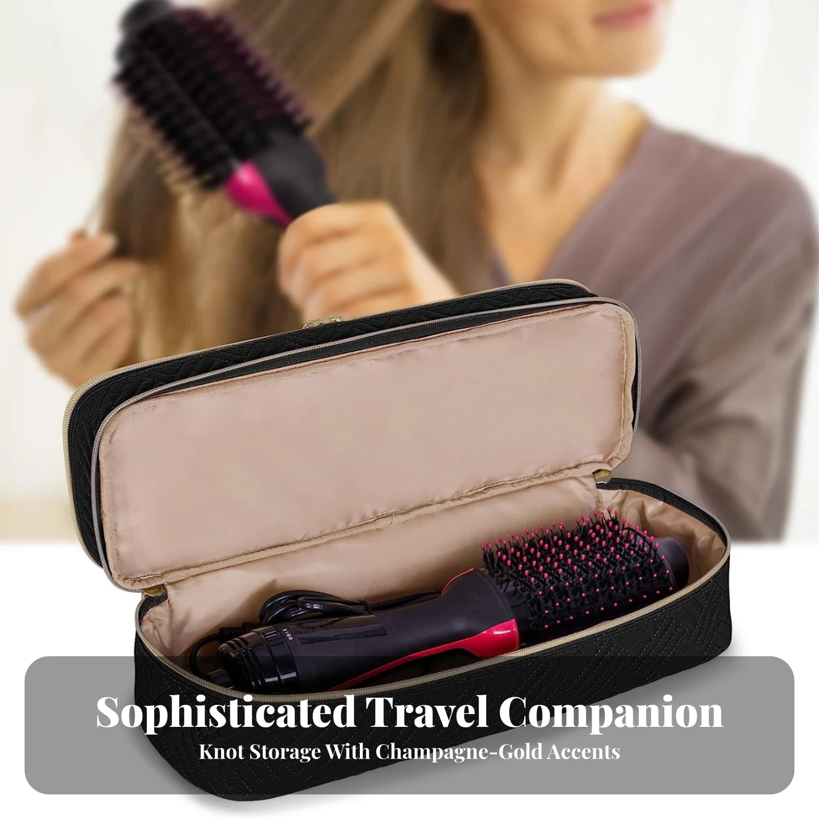 Hair Tools Travel Bag Portable Hair Tool Travel Bag Large Capacity Safeguarding for Bathroom Countertop