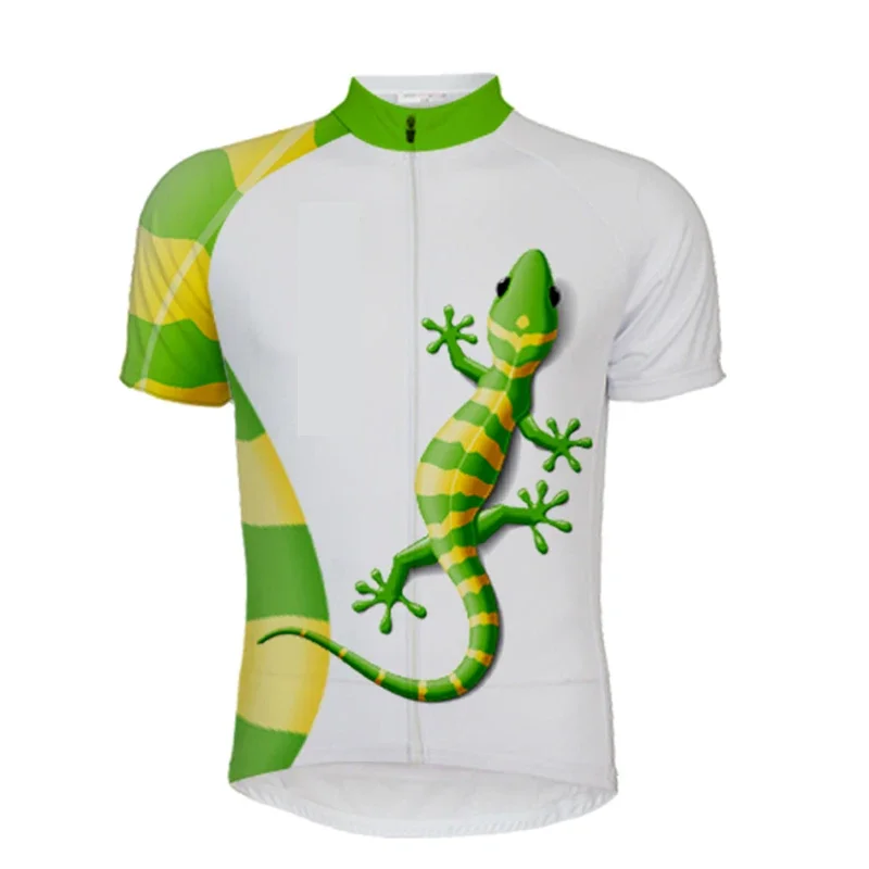 green House lizard Man Cycling Jersey Short Sleeve Jersey green Bike Bicycle Clothing For Spring Summer Autumn 5495