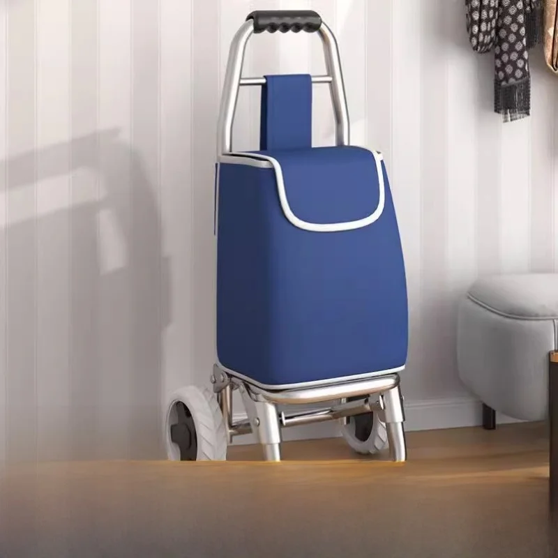 ポータブル折りたたみショッピングカート小型手引きカート高齢者野菜購入カート階段登り荷物カート家庭用