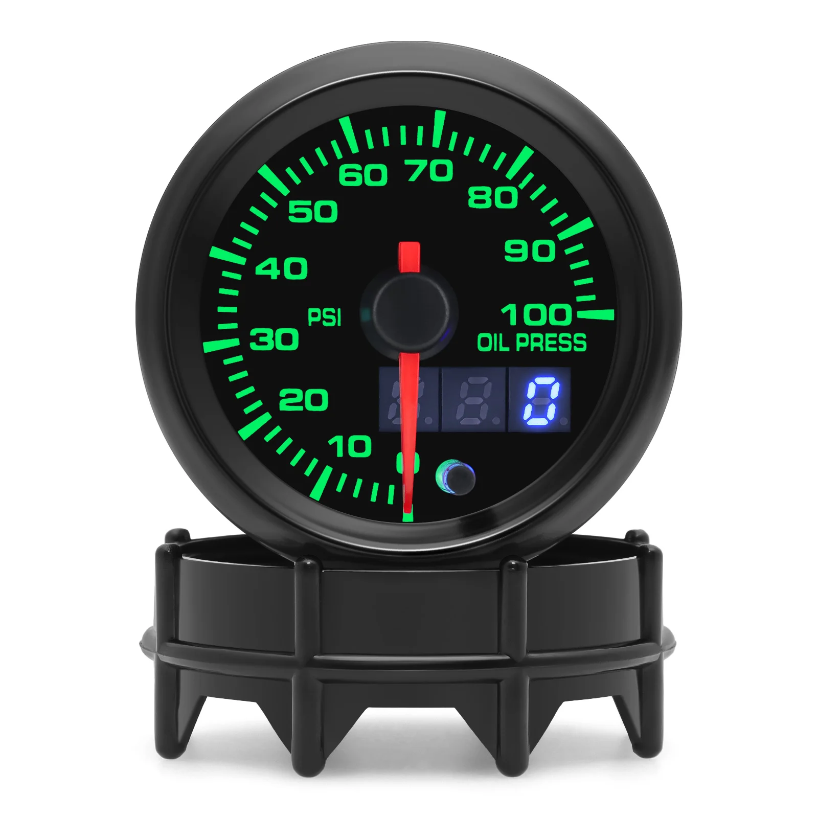 Auto Digital 0~100 PSI 52mm Oil Pressure Gauge with Sensor 1/8NPT 7 Color Light Oil Press Meter for Gasoline Racing Car 12V