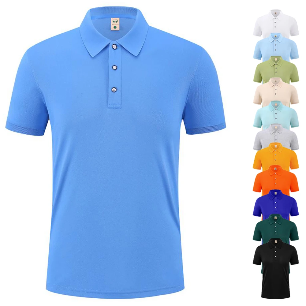 Plain Breathable Slim Fit Polo T-shirt Bulk Summer Short Sleeve Polyester Collar Shirts Men Chemises Hommes Polo T Shirt For Men