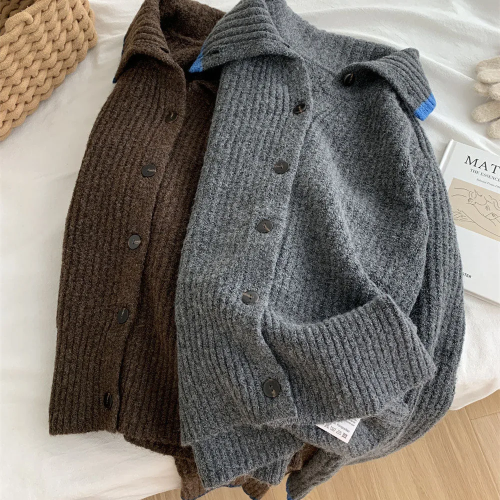 Maglione da donna Moda Collo alto Top lavorato a maglia morbido 2025 Nuovo maglione allentato Cappotto Primavera Autunno Cardigan caldo versatile