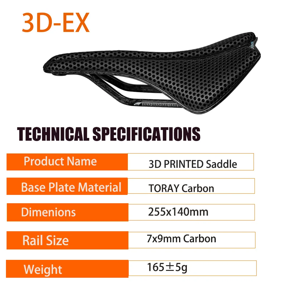 ELITAONE 3D-gedruckter Fahrradsattel aus Vollcarbon, ultraleichtes Fahrradsitzkissen für Rennräder und Mountainbikes, MTB-Sitz – Detail 10