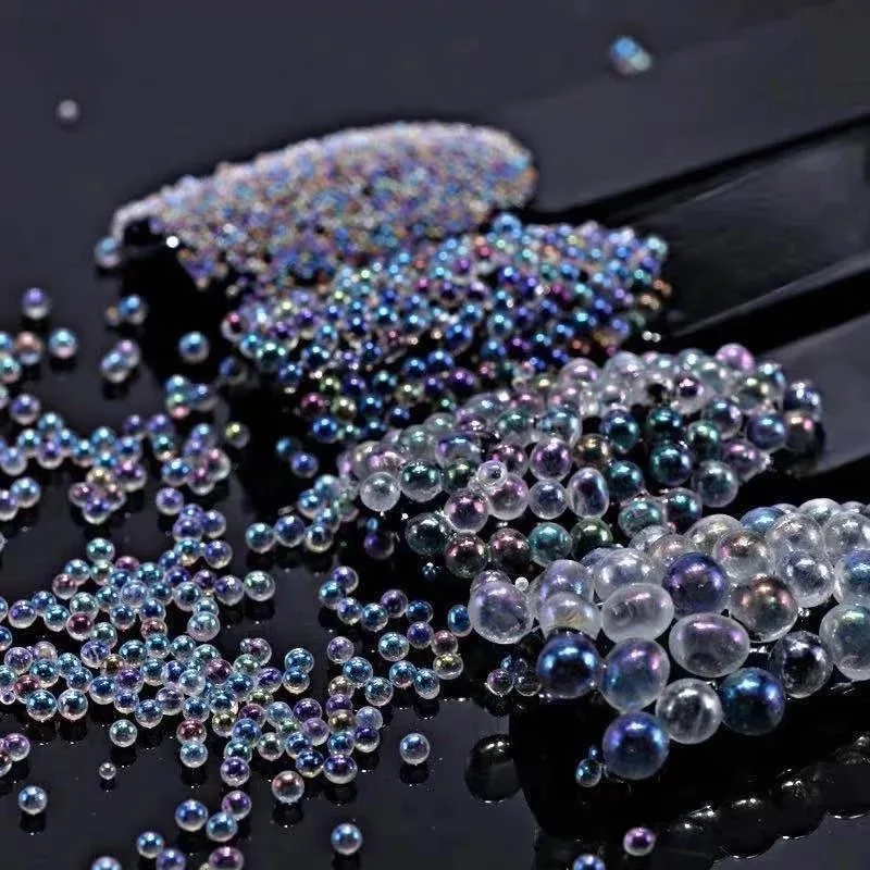 Strass à bulles en verre pour Nail Art, 1.2MM-3MM, mélange de tailles, 15g/emballage, à appliquer sur les accessoires de décoration de manucure, nouvelle collection