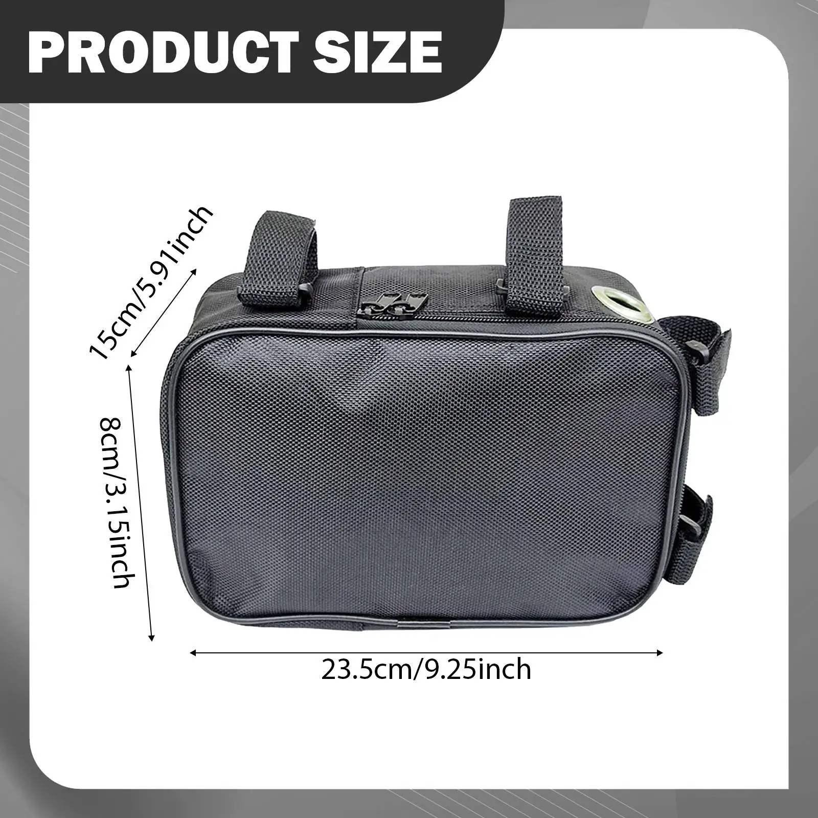 

Battery Bag for Electric Bicycle Black Polyester Frame Pouch Spacious Cycling Pack for Mountain Road Bike Touring