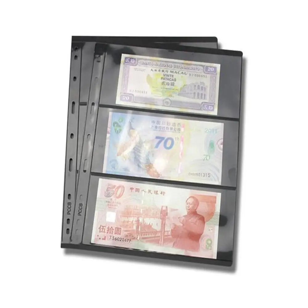 Bottom PVC Banknotes Collection Commemorative Coin Medallions Badges Sketchbook Holder Postage Page Stamps Grid Stamp Album