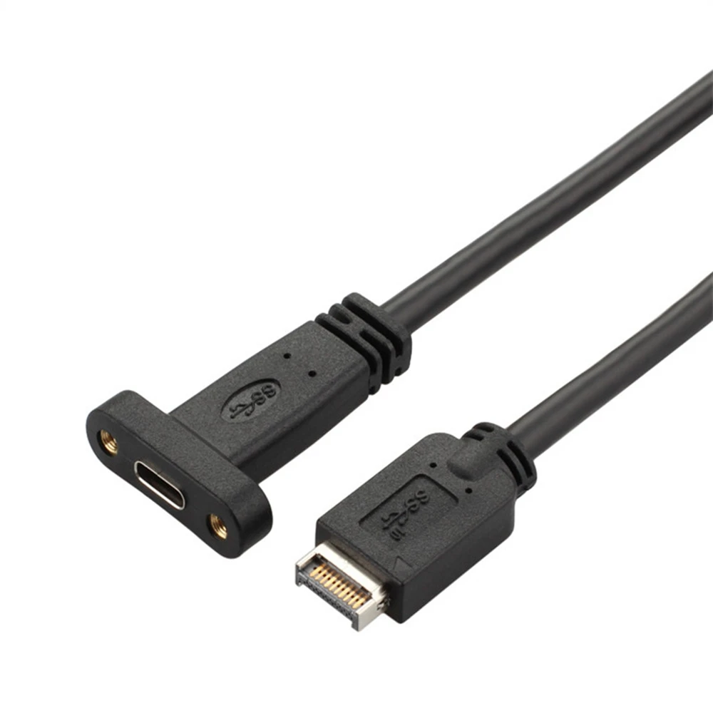 Usb 3.1 Usb 3.1 Front panel connector E-type to Usb-C C-type internal thread extension cable with panel mounting screws