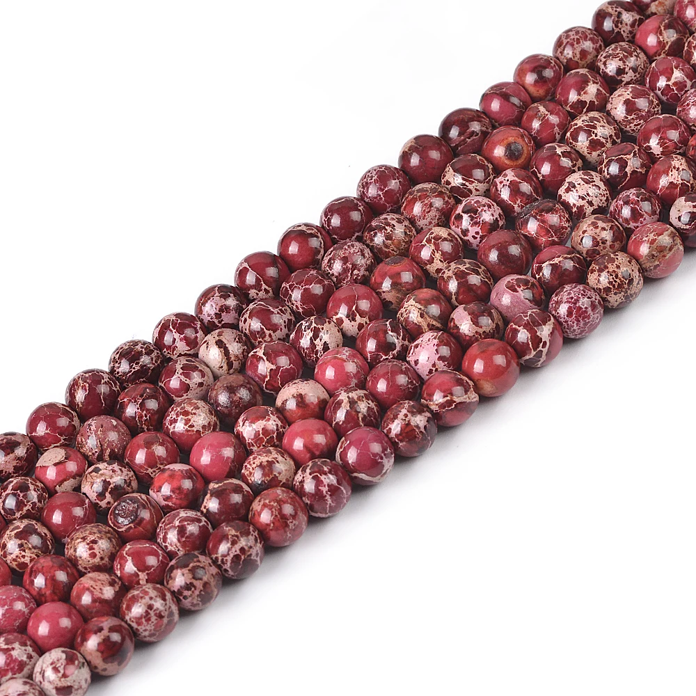 

Genuine Natural Impression Jasper AAA Gemstone Round Loose Beads for Jewelry Making DIY Bracele