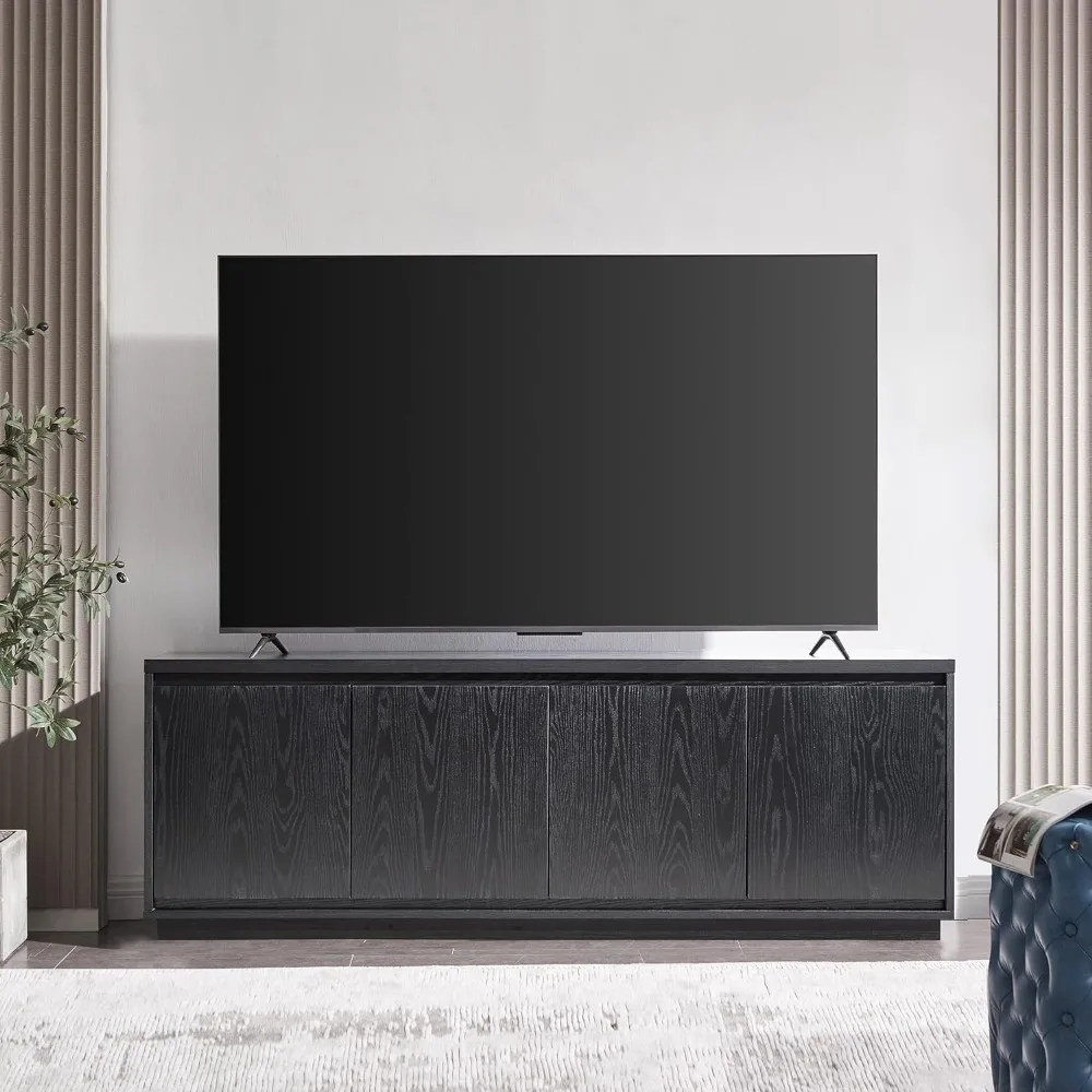 Presque TV Stand, 68 "Wide, Preto