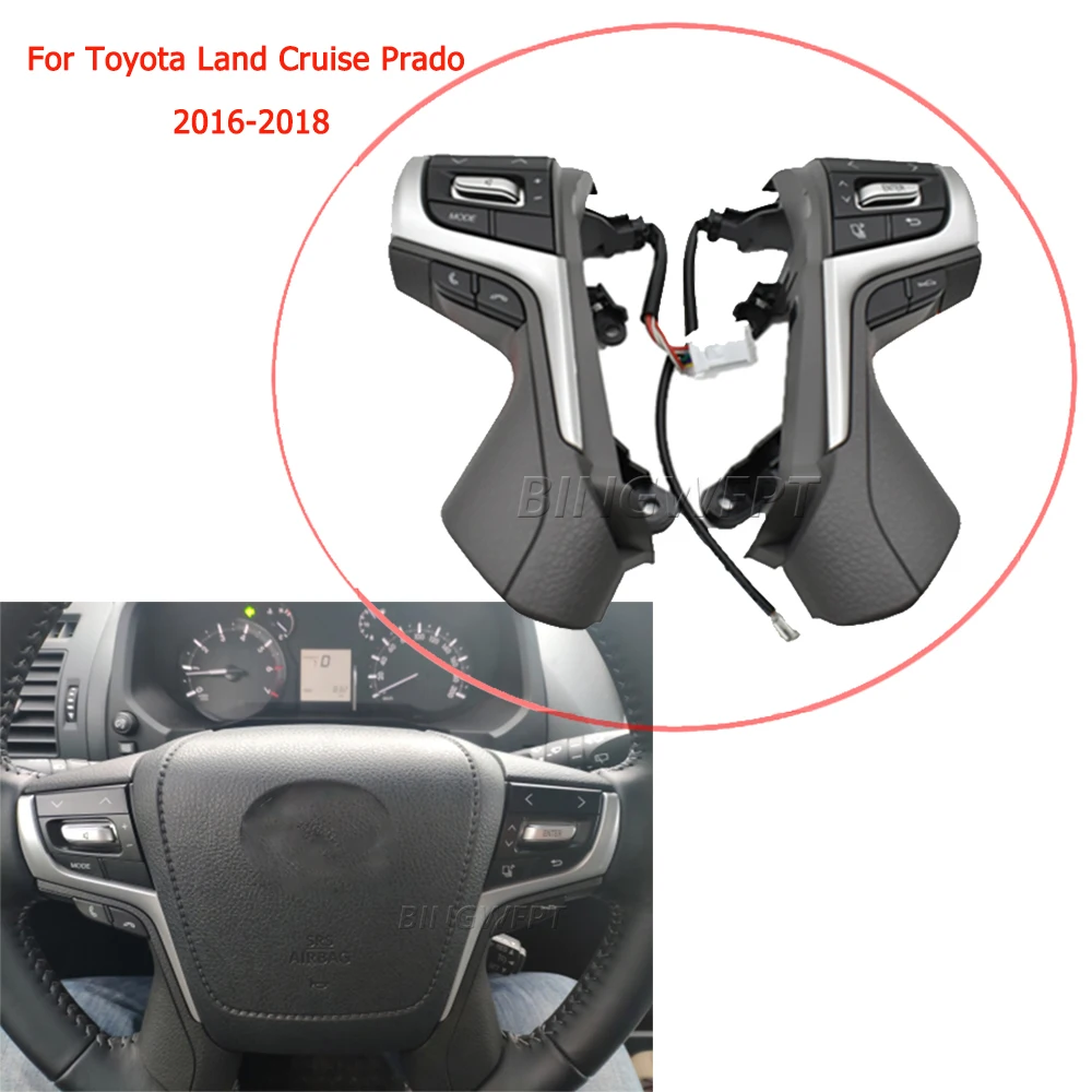 

Multifunction Steering Wheel Audio Buttons For Toyota Land Cruiser 2012-2017 Prado GDJ150 GRJ150 KDJ150 LJ15 2017-2020 Auto Part