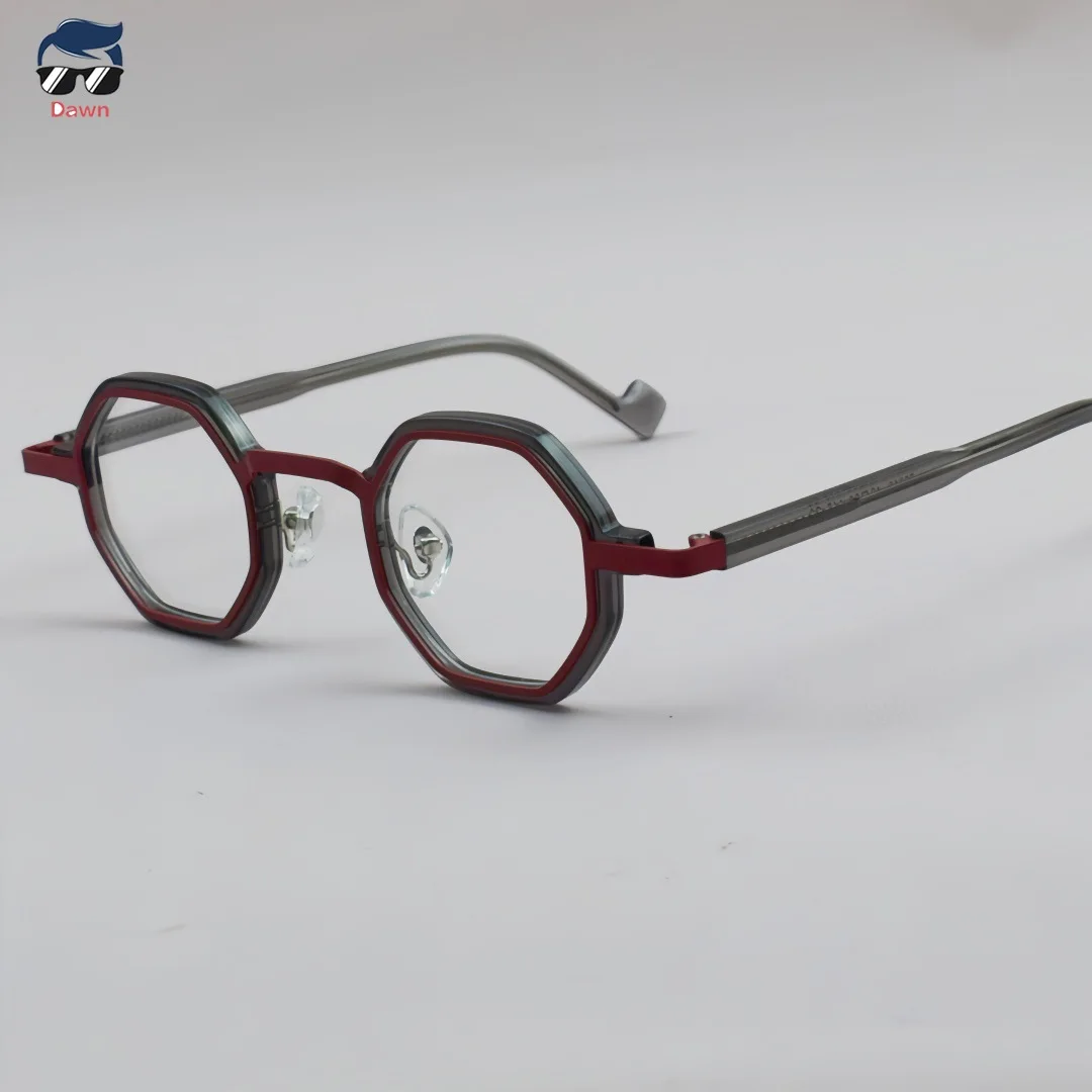 

Модные уникальные полигональные ацетатные оптические очки в оправе для женщин и мужчин, индивидуальные линзы по рецепту