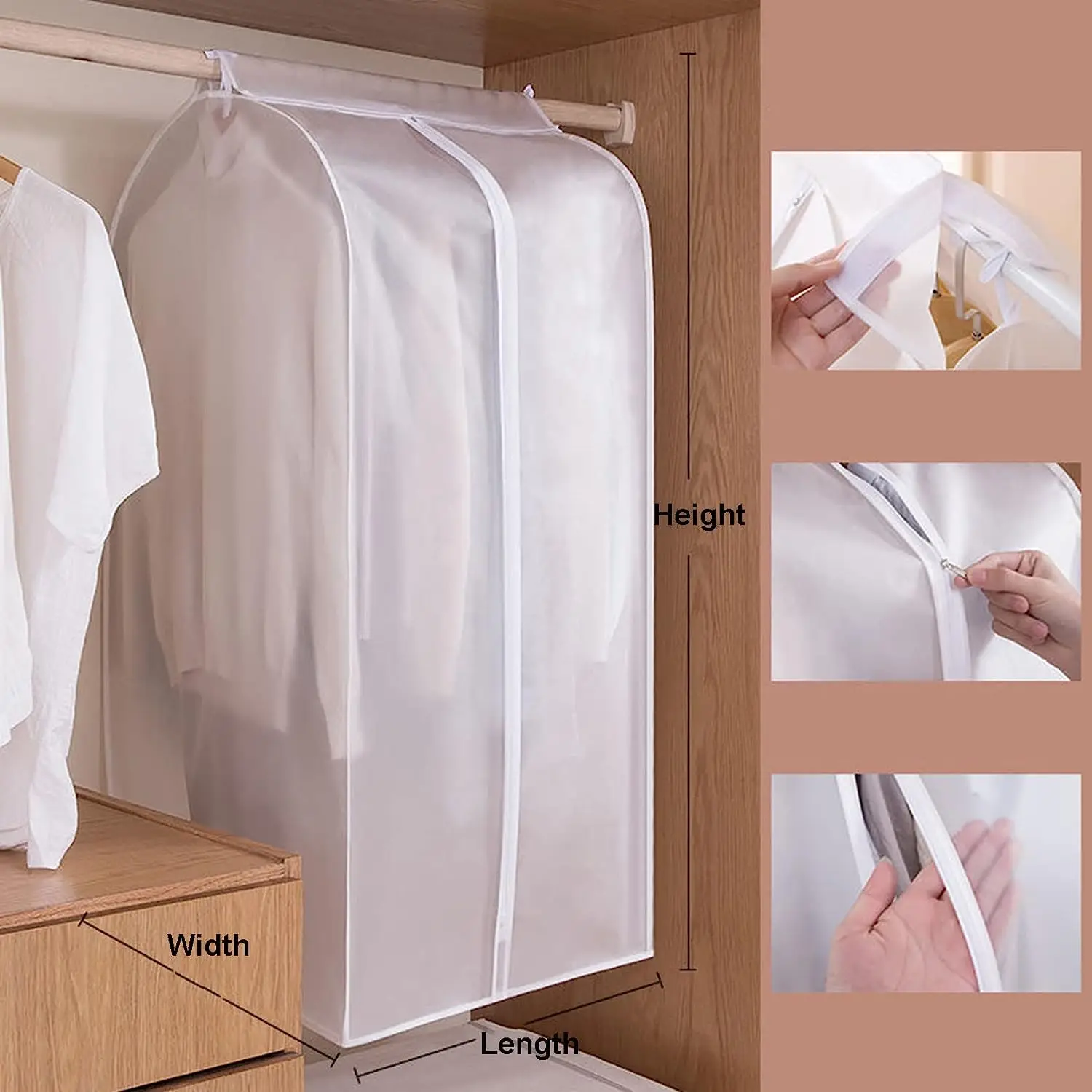 Household Floor Hanger Translucent Dust-proof Cover PEVA Stereo Thicken Dustproof Covers Big Capacity Clothes Dust Storage Cover