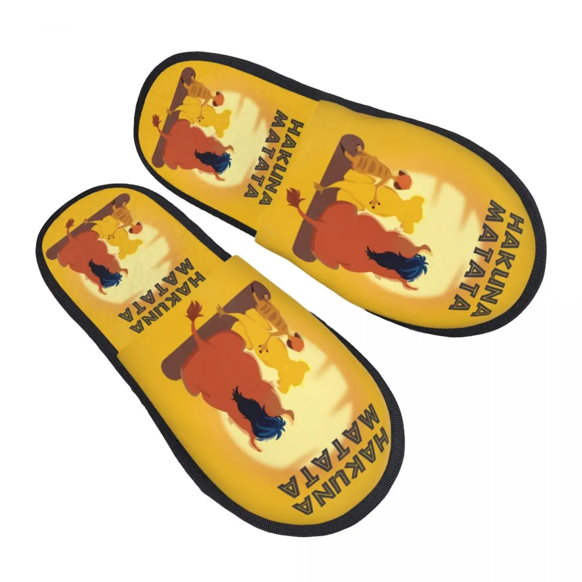 여성용 커스텀 하쿠나 마타타 만화 연인 슬리퍼, 라이온 킹 필름 하우스 슬리퍼, 침실
