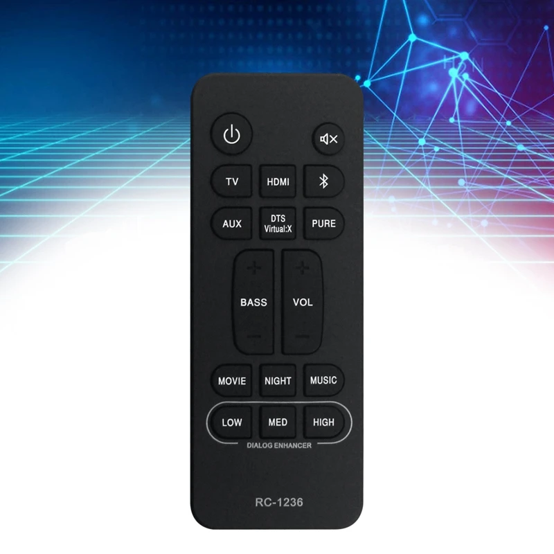 Replace RC-1236 Remote Control For Denon Home Theater Sound Bar System RC1236 DHT-S216 DHTS216 DHT-S216H DHTS216H