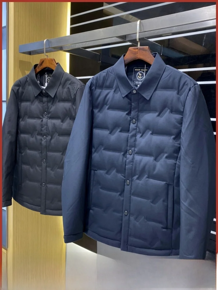 

Busin Casual Men's down Jaet Stand Collar All-Match Sli White Du down Windproof Warm Commuting Faionable