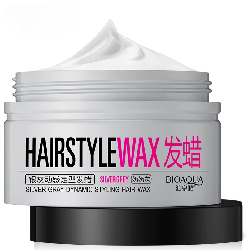 Grandma Grey Hair Wax Silver Grey Dynamic Styling Hair Wax Mud Jelly Water Hairdressing Styling Products Long-lasting Gel