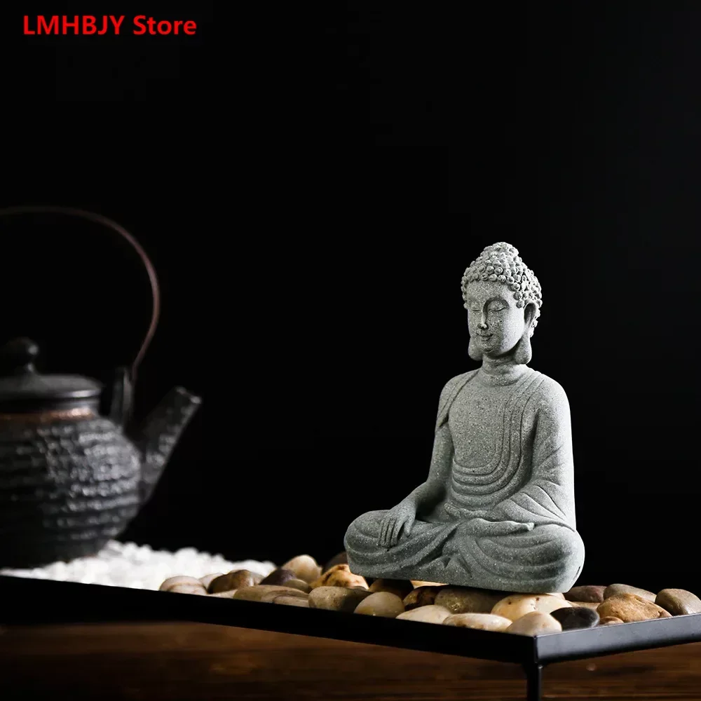 

LMHBJY New Handicrafts Buddha Statue Candlestick Ornaments Antique Creative Porch Zen New Chinese Home Decoration Resin