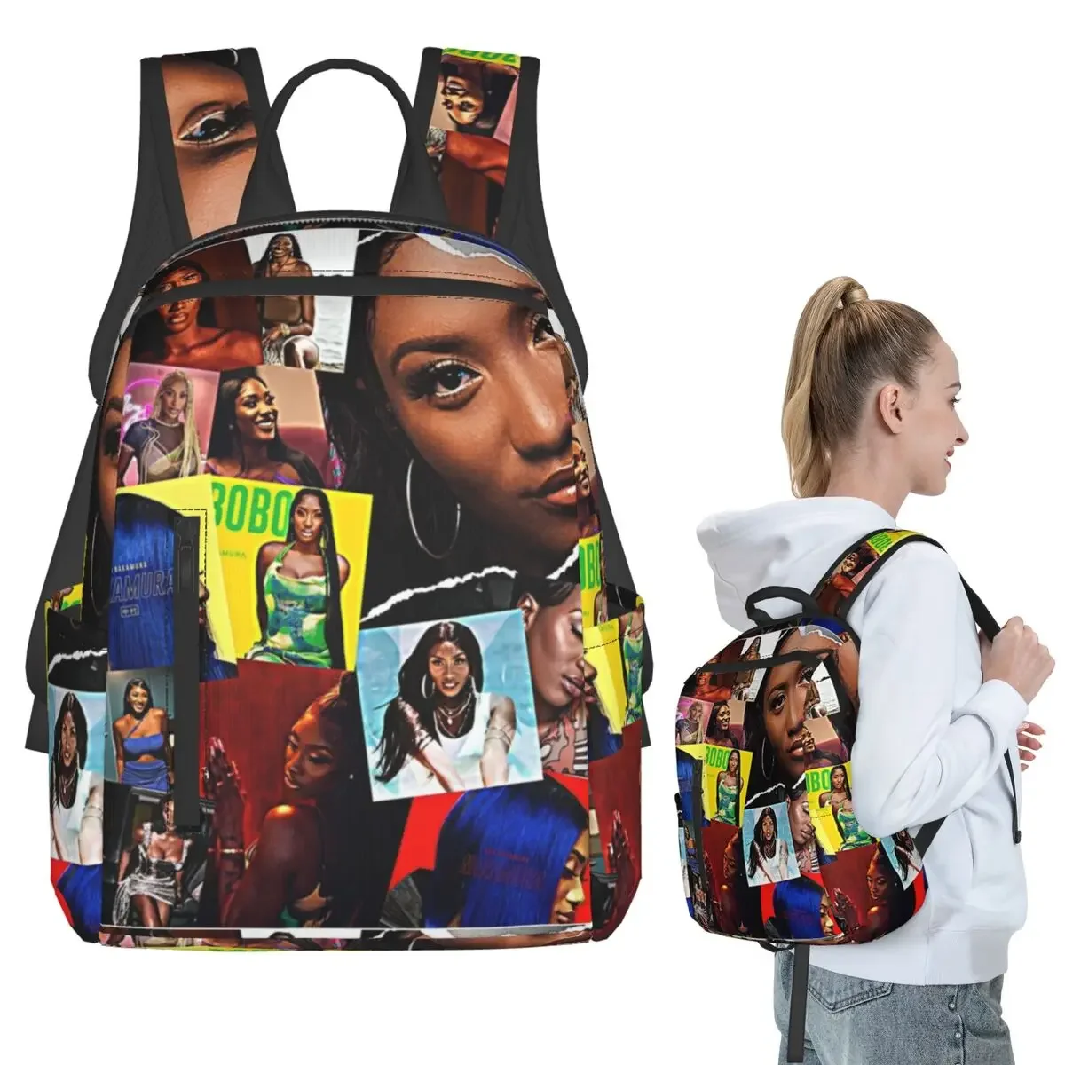 

Aya Nakamura Backpack Student Boys Girls BookBag Kids School Bag Computer Shoulder Bags for Men Women