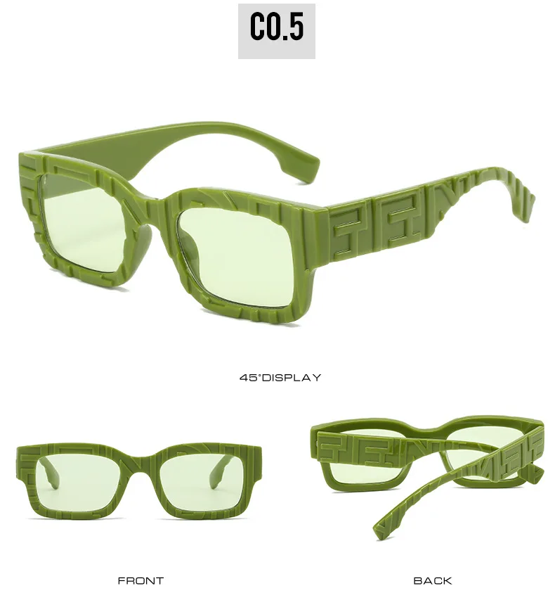 Personalisierte Sonnenbrille mit quadratischem Charakter, literarische Jelly-Farbe, Hipster-Street-Style-Sonnenbrille, Alltagsaccessoires für Damen – Detail 11