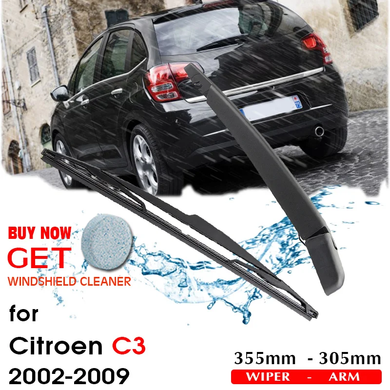 BROSHOO Car Rear Wiper Blades Back Windscreen Wiper Arm For Citroen C3 Hatchback (2002-2009) 355mm,Windshield Auto Styling