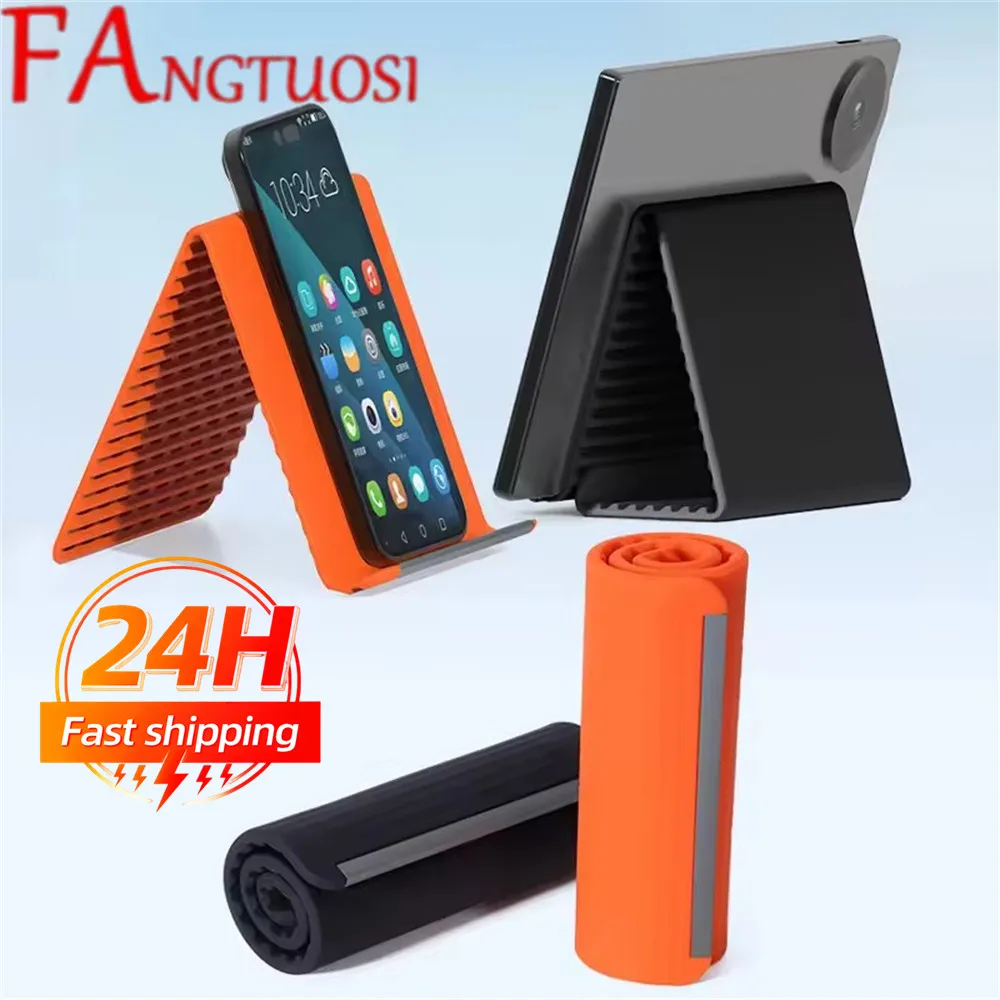 

Flexible Phone Stand Foldable Silicone Desktop Tablet Laptop Stand Portable Adjustable Universal Holder for Travel Office Bed