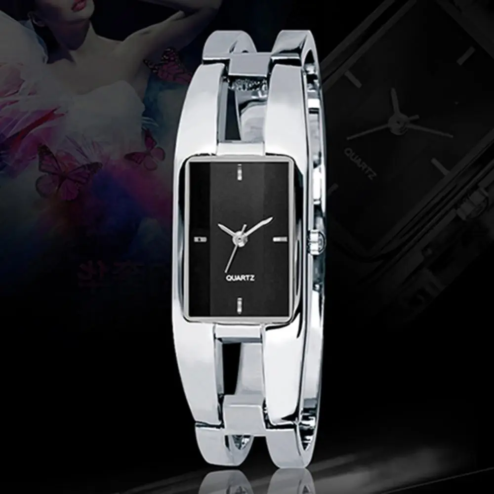 

Women's Square Dial Changing Color Bracelet Bangle Quartz Fashion Wrist Watch