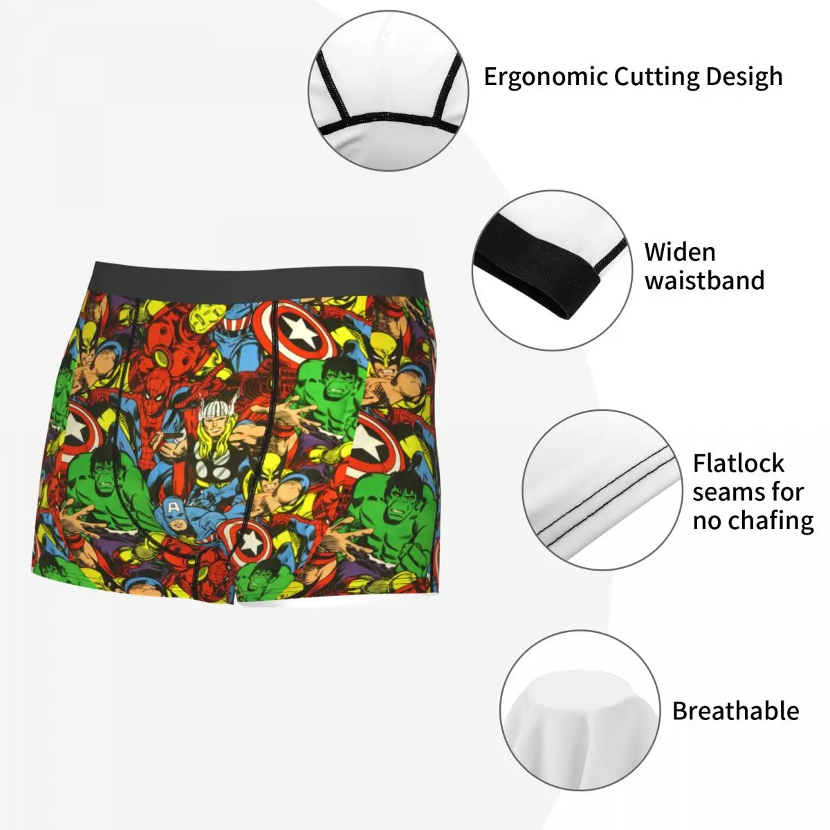 Custom Superhero Spider Man Boxers Shorts Panties Male Underpants Stretch Briefs Underwear