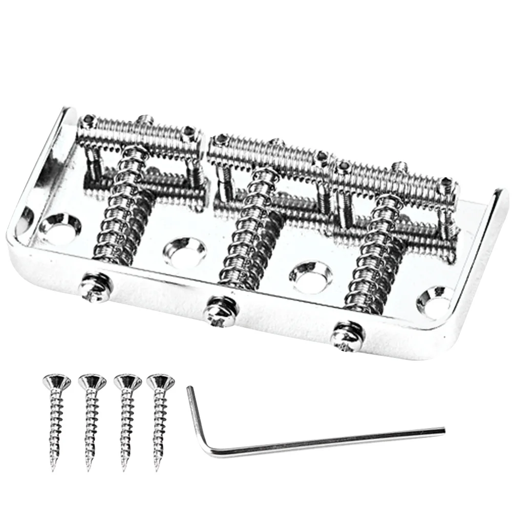 

1Set Electric Guitar Bridge Chrome Metal Tremolo System Durable Accessories for Better Performance Guitar Bridge