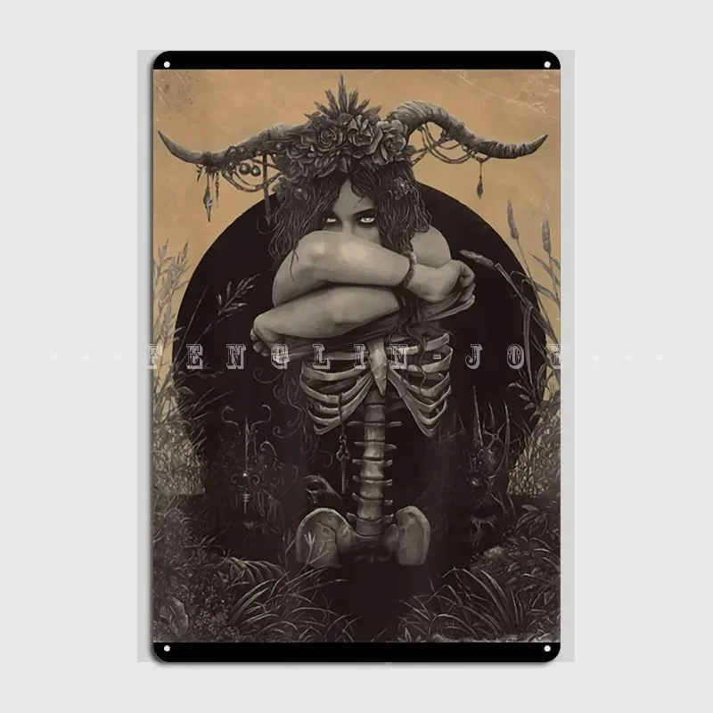 Okkultes Gothic-Hexerei-Metallschild für Kino, Garage, Zuhause – Druckplakette, Blechschild, Poster