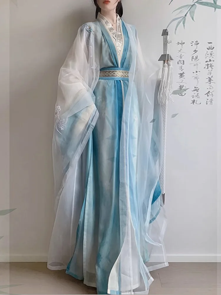 Traditional Chinese Style Fairy Hanfu Dress Ancient Tang Suit Swordsman Gown Robes Tang Dynasty Princess Elegance Dance Wear