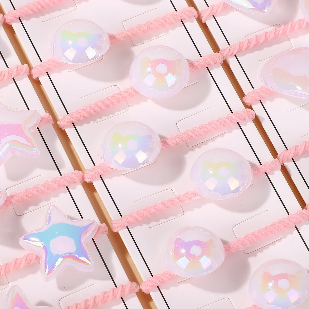 10 قطعة/المجموعة الكرتون الطفل العصابات الشعر لطيف ستار القلب كرة مستديرة العلاقات الشعر الأربطة المطاطية المرنة الفتيات الاطفال أغطية الرأس الجديدة اكسسوارات #4