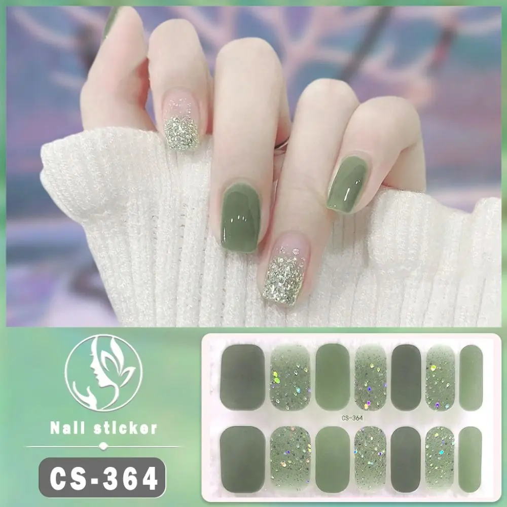 14 punte adesivi per unghie in gel lamina strisce autoadesive per smalto gel scintillante semplici decalcomanie per unghie in gel fai da te NAil Art Making