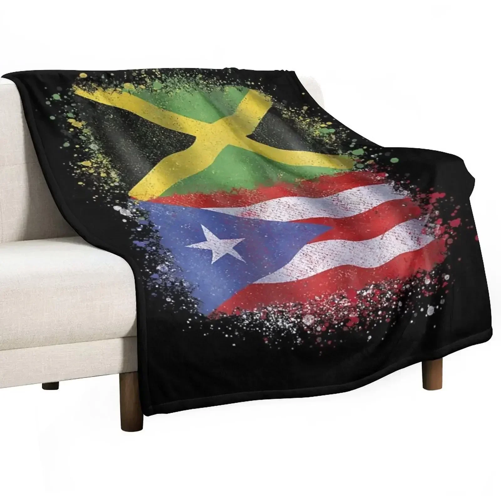 

Puerto Rican Jamaican Love Jamarican Throw Blanket Luxury Designer cosplay anime Luxury Brand Beautifuls Blankets