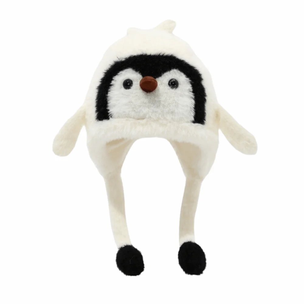 

Cute Children's Warm Hat Breathable Thickened Warmth Penguin Hat Windproof Pom Pom Ends Cartoon Penguin Balaclava Hat