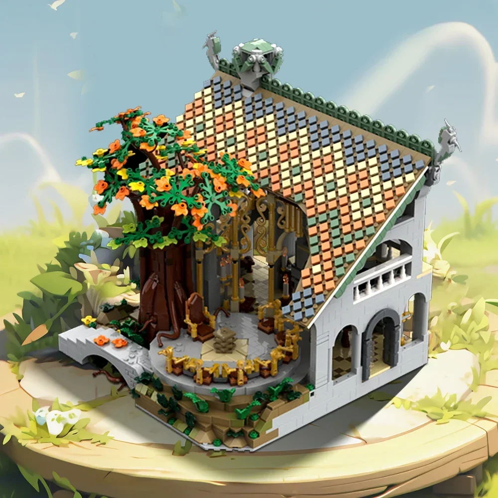 MOC Movie the Rings Valley Architecture Bricks LOTREDS Council of Elronds Meduseld Model Building Blocks Toy for Children Gift