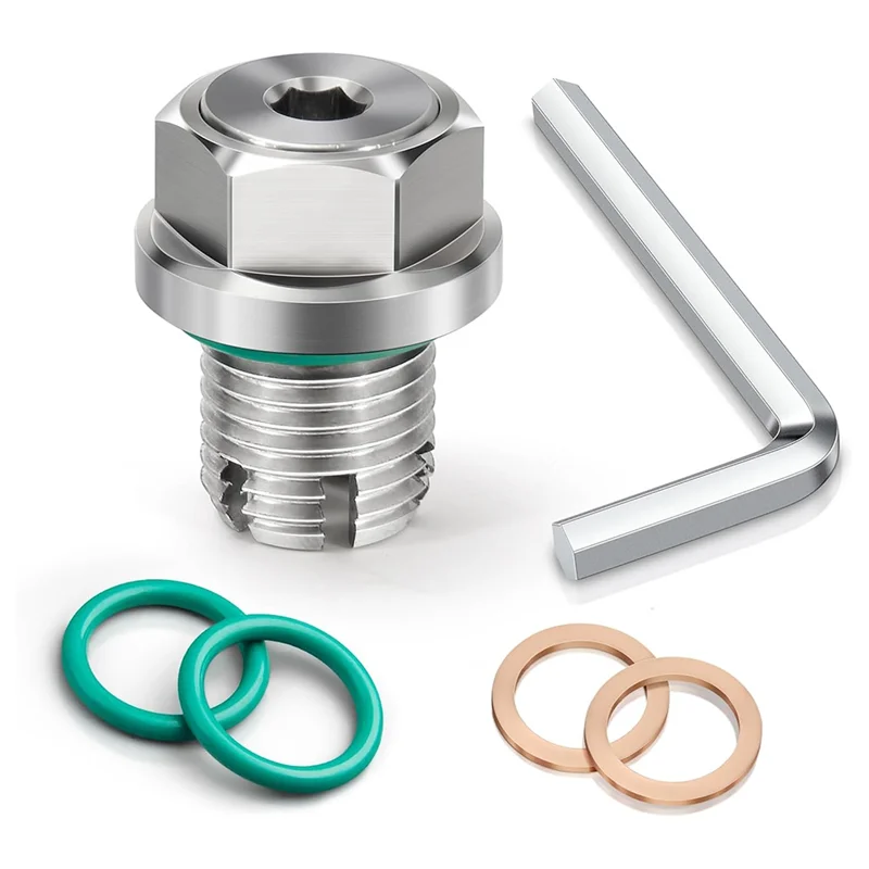 

TFORU-M14.1-1.5 X 15Mm Oversize Piggyback Oil Drain Plug, Stainless Steel Self Tapping Oil Pan Thread Repair Kit