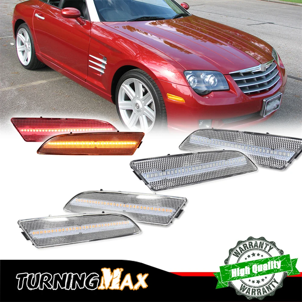 Luz LED ámbar/blanca/roja para guardabarros de coche, luces indicadoras de posición lateral para parachoques delantero/trasero para Chrysler Crossfire 2004-2008