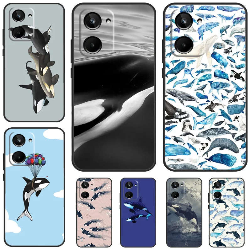 Orcas Killer Whales For Realme GT Neo 5 GT3 GT5 9 10 11 12 Pro Plus C25s C21Y C30 C31 C33 C35 C51 C53 C55 Case