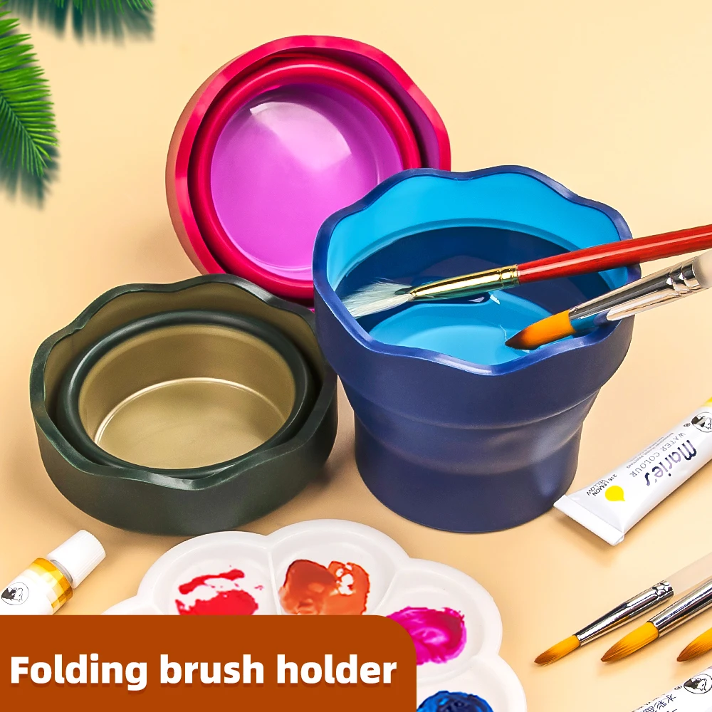 Faber Castell Watercolor Paint Washing Bucket Portable Scalable Telescopic Art Wash Pen Cup Folding Brush Washer Painting Art