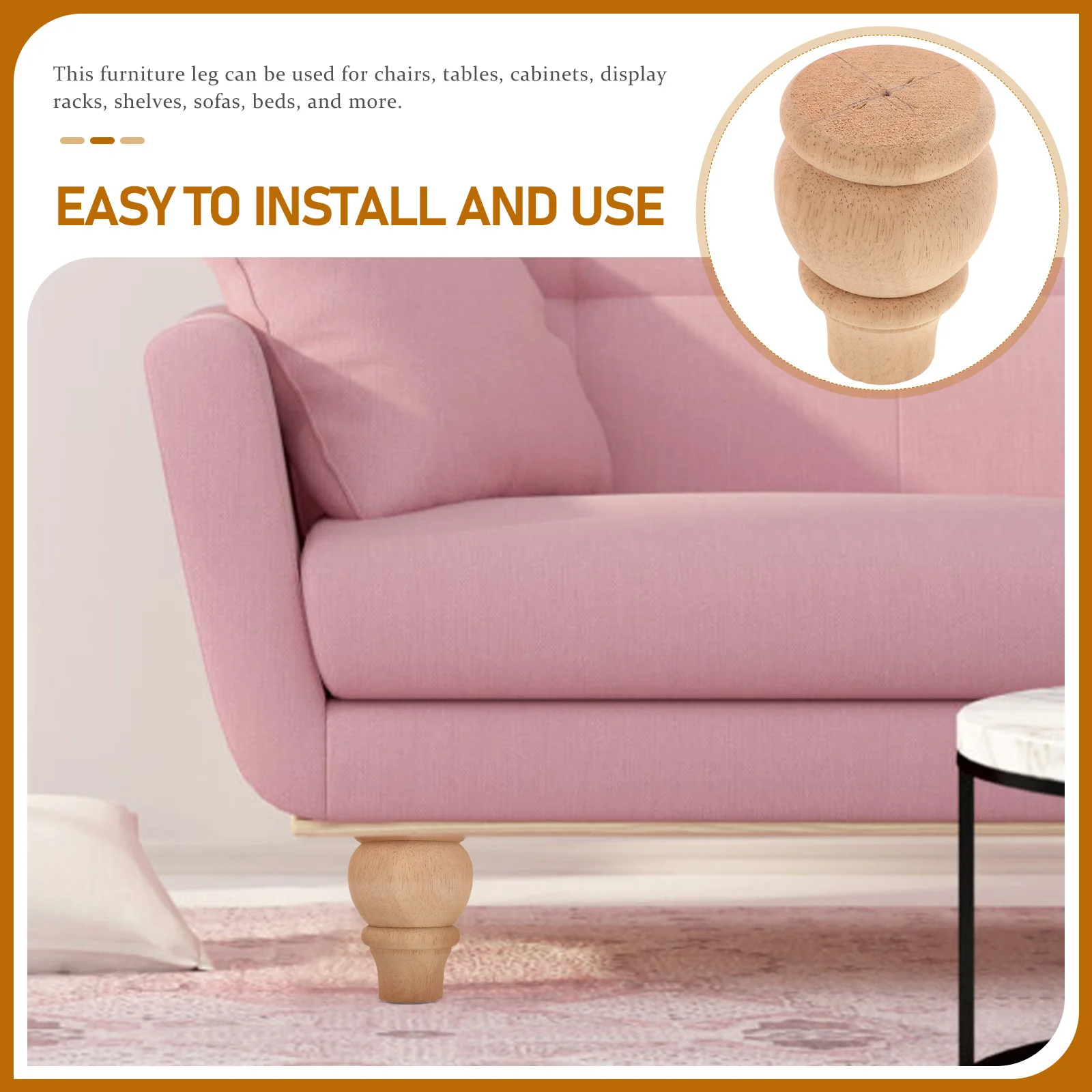 

Furniture Leg Wooden Replacement Table Foot for Desk Cabinet Dresser Sofa Chair Coffee Table Leg Wooden Furniture Feet