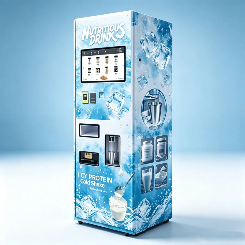 Commercial Self‑Mixing Powder Drink Vending Machine Multi Flavor Fruit Protein Shake Milk Tea Vending Equipment Customized