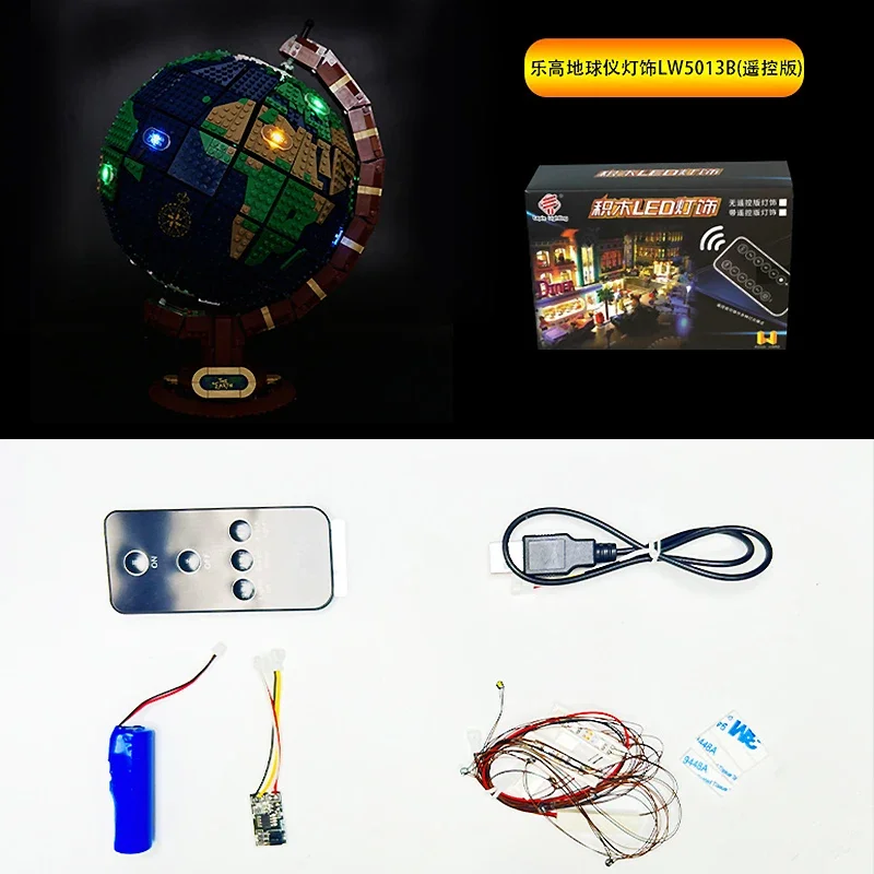 DIY RC LED Light Kit para Lego 21332, O Globo, Apenas Luz LED sem Modelo de Blocos