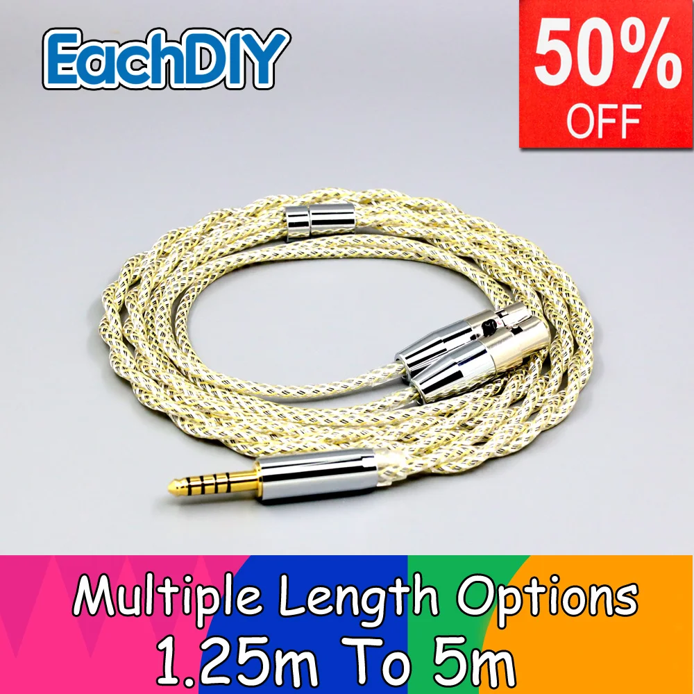 TypeS 23AWG Litz Shielding Silver OCC Earphone Cable For Audeze  LCD-XC LCD-4z LCD-3 LCD-2 LCD-XLCD-MX4 LN008928