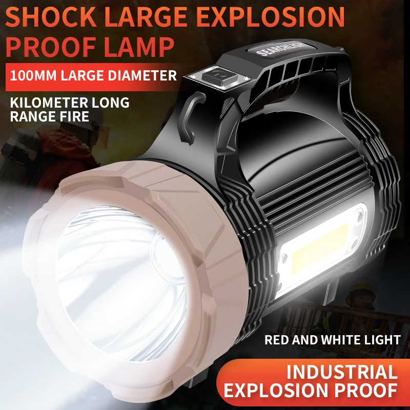 9000m High Power Powerful Led Flashlight Portable Searchlight Rechargeable Spotlight Hunting Lamp Camping Outdoor Lighting